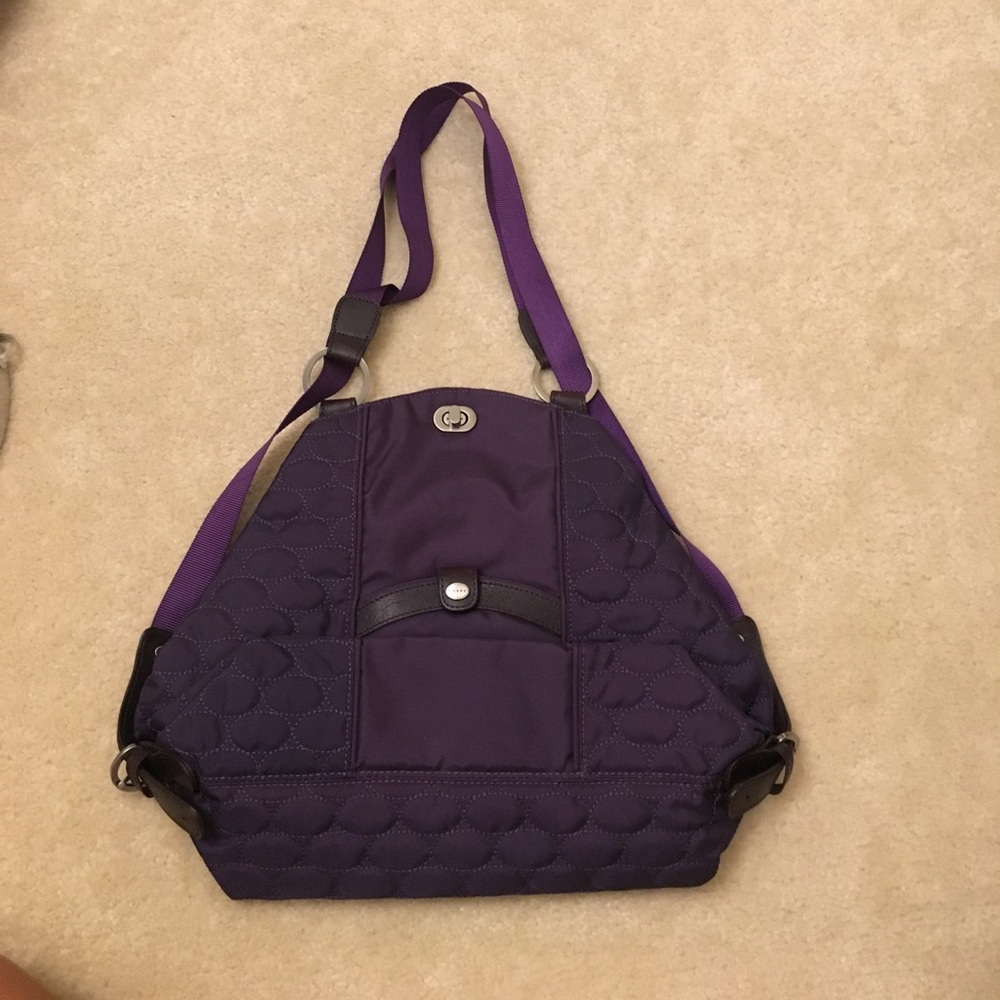 Purple Mosey Life convertible backpack purse.
